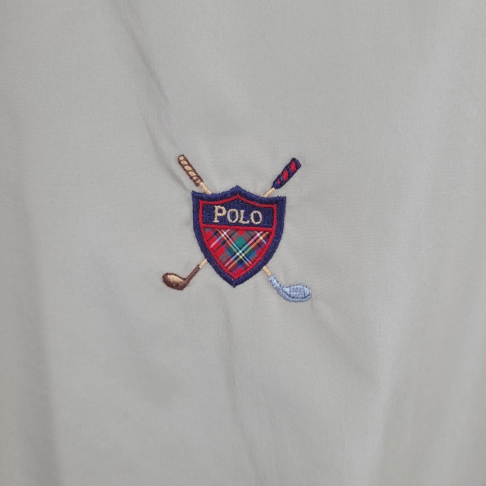 [READ] Polo Golf Ralph Lauren Windshirt Mens Medium Tan Crest Pullover Jacket - Picture 9 of 9